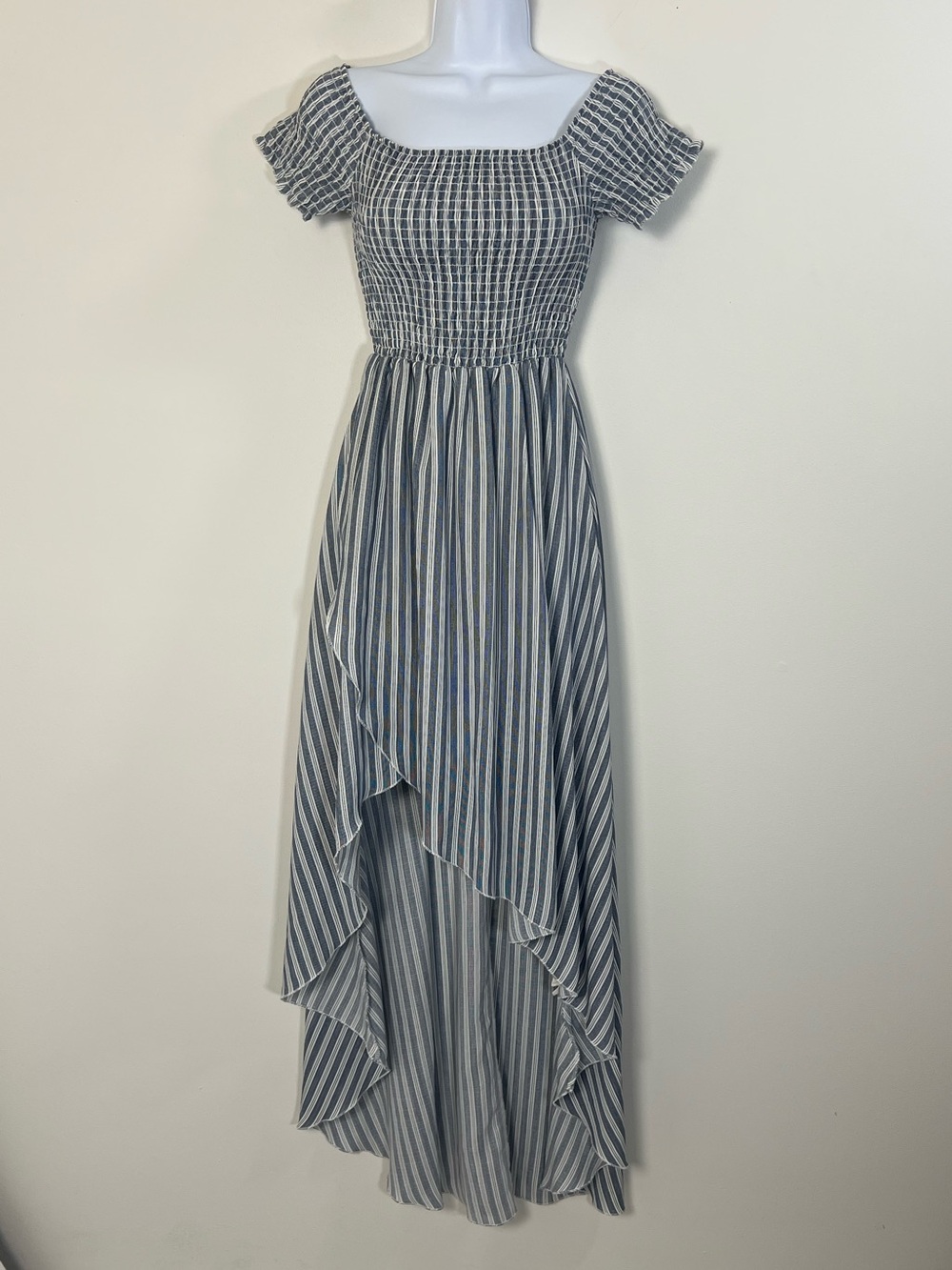 Show Me Your Mumu Willa Maxi Dress She Sails Stripes Flux High Low Size Large